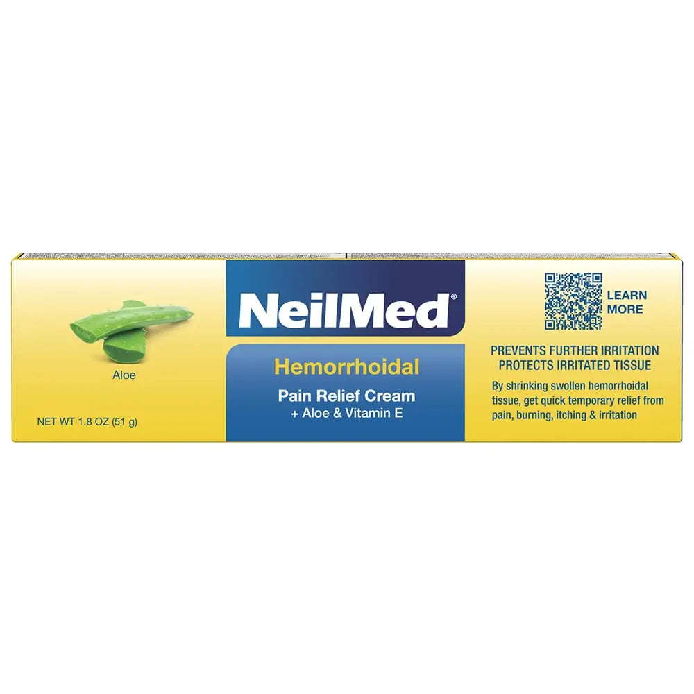 NeilMed Hemorrhoidal Pain Relief Cream with Aloe & Vitamin E, Hemorrhoid Treatment, Pain Relief, Relieves Burning, Itching and Discomfort, 1.8 oz. NeilMedAu supplements