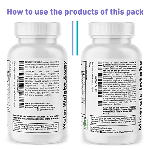 Water Weight Pills for Thin Waistline Belly Bloating Swelling & Temporary Water Retention Youth & TonicAu supplements