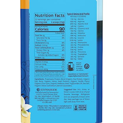 Vegan Protein Powder Plant-based Protein Powder USDA Organic | BCAA Amino Acids SunwarriorUS supplements