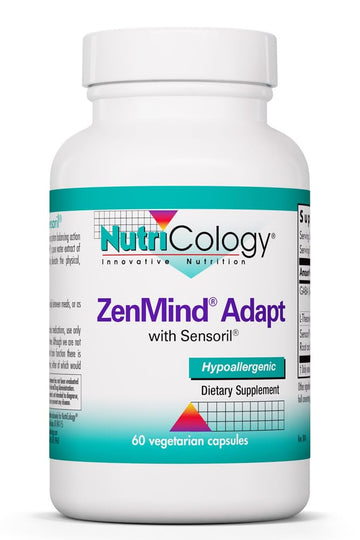 NutriCology ZenMind Adapt - 200 mg L-Theanine, 125 mg Ashwagandha & 550 mg GABA - Supports Stress Response and Calmness - Vegetarian Capsules - Hypoallergenic Formula - 30 Servings - 60 Capsules Allergy Research GroupAu supplements