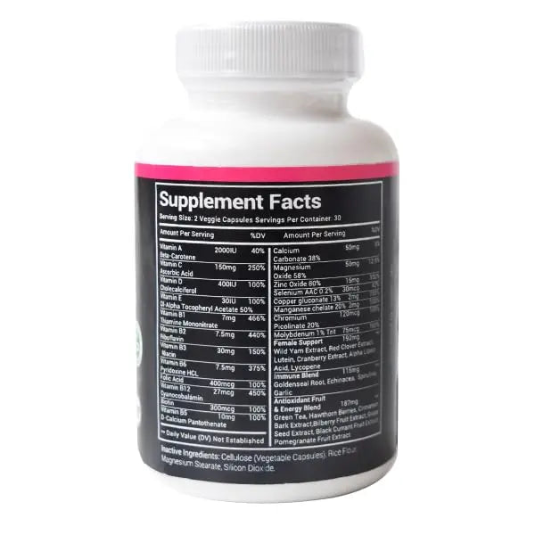 Stellar Labs Low FODMAP Vegan Women's Ultra Multi-Vitamin | Easy to Digest Daily Multivitamin Without Iron | Low Energy Supplement, Female Support | Stellar LabsAu supplements
