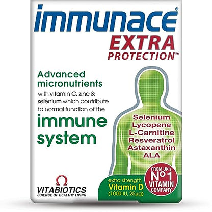 Vitabiotics Immunace Extra Protection Tablets, 30 count ImmunaceUS supplements