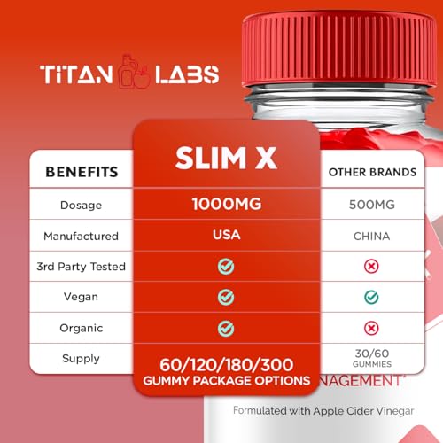 (3 Pack) SlimX Keto ACV Gummies, SlimX Keto ACV Advanced Weight Loss 1000MG Apple Titan LabsAu supplements