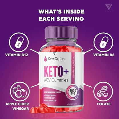 (5 Pack) Keto Drops ACV Gummies, Ketodrops Keto ACV Gummies Advanced Weight Loss FyvusUS supplements