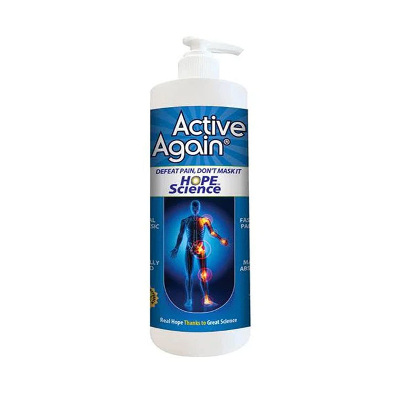 ACTIVE AGAIN Hope Science Cream, 16oz | for Joint Health, Pain Relief, and Mobility, Muscle, Back, Knee, Shoulder | Fast Acting | Made in USA ACTIVE AGAINAu supplements