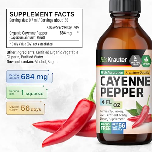 MAUWE HERBS Cayenne Pepper Supplement - Organic Cayenne Pepper Tincture MAUWE HERBSUS supplements