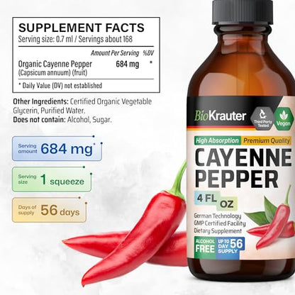 MAUWE HERBS Cayenne Pepper Supplement - Organic Cayenne Pepper Tincture MAUWE HERBSUS supplements