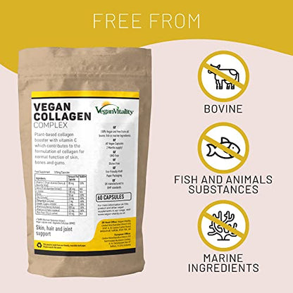 Vegan Collagen Supplement for Skin, Hair, Nails, Joints & Bones with Vegan VitalityUS supplements