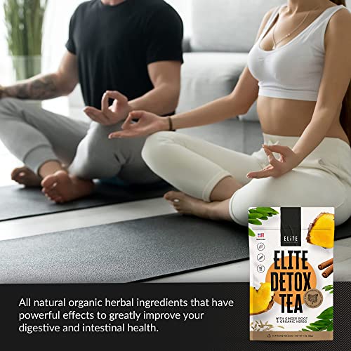 Elite Detox Tea: Natural Organic 7-Herbal Blend for Gentle Cleansing as Needed. Bloating Tea Elite Source LabsAu supplements