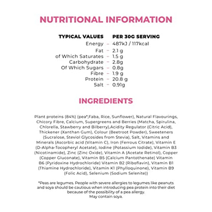 Mighty Ultimate Vegan Protein Powder, Super Berry Flavour, (17 Servings, 510g Bag without Scoop) MIGHTYUS supplements