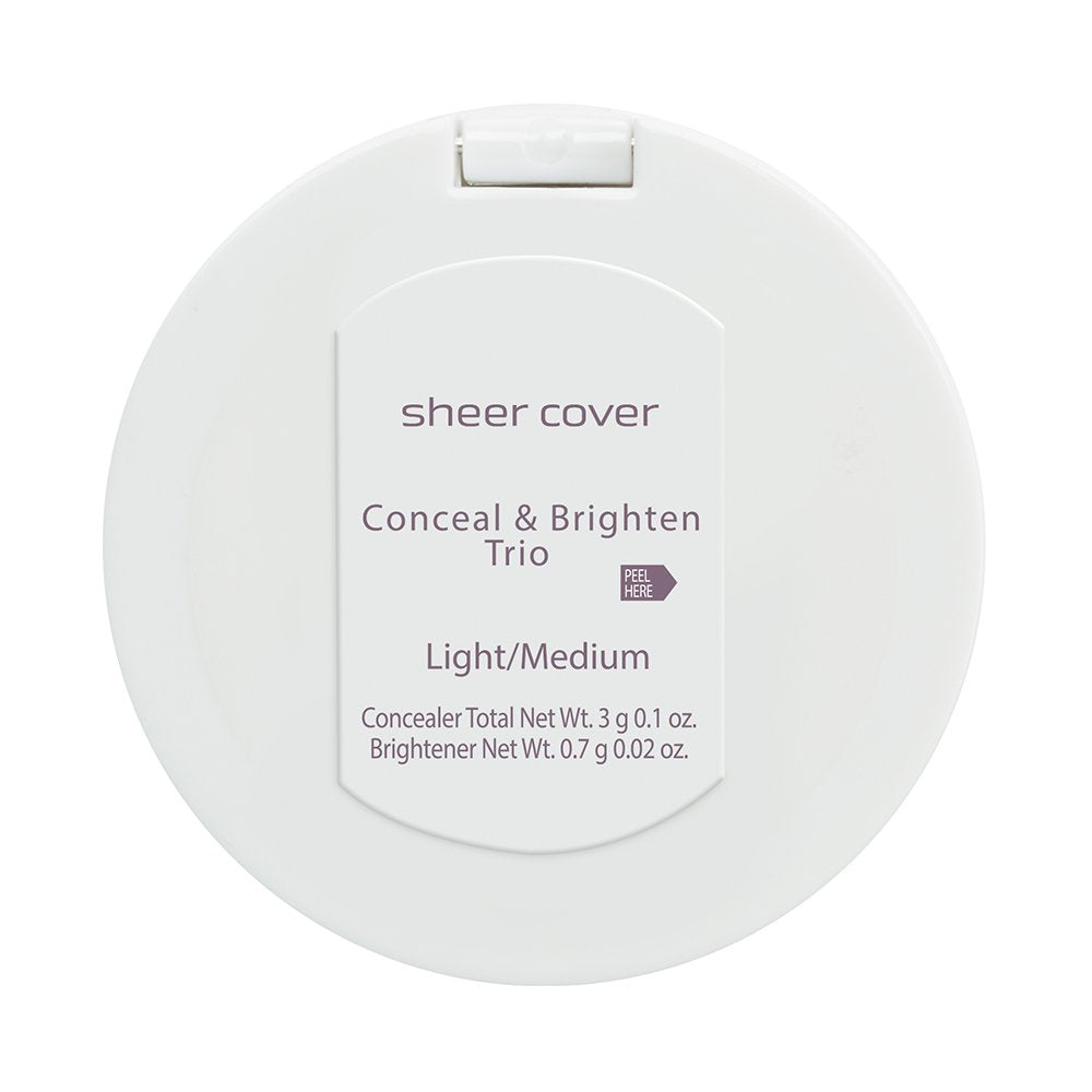 Sheer Cover Studio – Conceal and Brighten Highlight Trio – Two-Toned Concealers – Shimmering Highlighter – Light/Medium Shade – With FREE Concealer Brush – 3 Grams Sheer CoverAu supplements