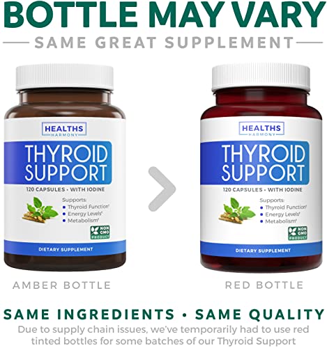 Thyroid Support with Iodine - 120 Capsules (Non-GMO) Healths HarmonyAu supplements