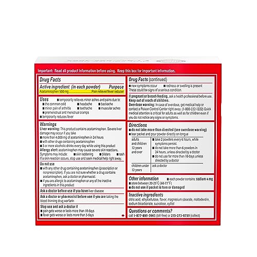 Tylenol Extra Strength Dissolve Packs, 500 mg Acetaminophen Pain Reliever & Fever Reducer TylenolAu supplements