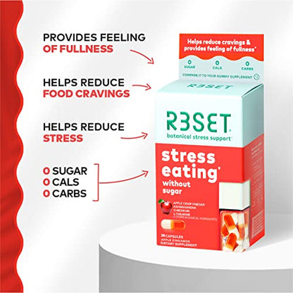 R3SET Stress Eating Daily Supplement Capsules – Apple Cinnamon – 28ct R3SETUS supplements