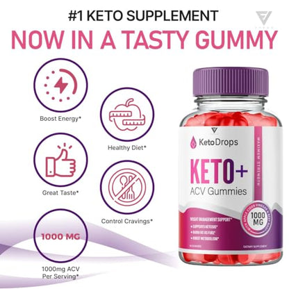 (5 Pack) Keto Drops ACV Gummies, Ketodrops Keto ACV Gummies Advanced Weight Loss FyvusUS supplements