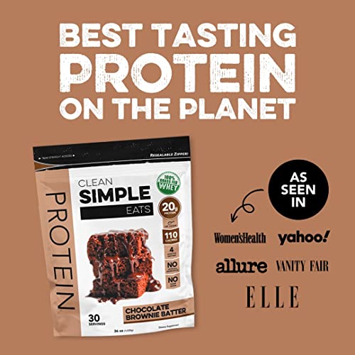 Clean Simple Eats Chocolate Brownie Batter Whey Protein Powder, Natural Sweetened Clean Simple EatsUS supplements