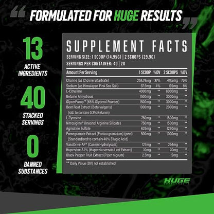 Huge Supplements Pump Serum, Stim Free Pre Workout and Nitric Oxide Booster to Enhance Huge SupplementsUS supplements