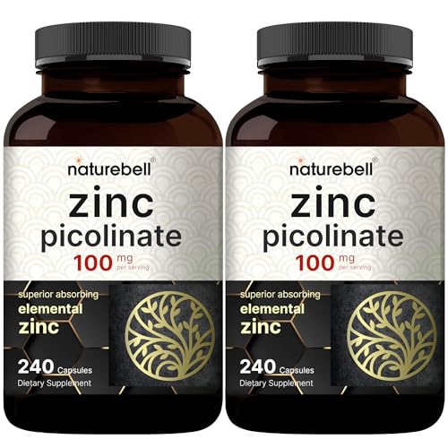 NatureBell Zinc Picolinate 100mg, 480 Count Capsules - Supports Immune System NatureBellUS supplements