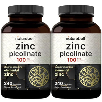 NatureBell Zinc Picolinate 100mg, 480 Count Capsules - Supports Immune System NatureBellAu supplements