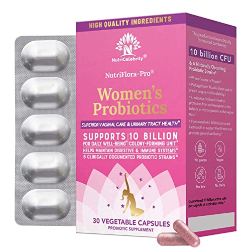 NutriCelebrity NutriFlora-Pro Probiotics for Women - Support Vaginal, Urinary Health (UTI) NutricelebrityAu supplements
