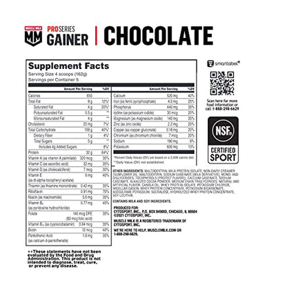 Muscle Milk Gainer Protein Powder, Chocolate, 32g Protein, 5 Pound Muscle MilkUS supplements