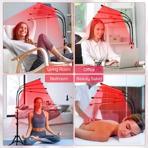 Devowellte Red Light Lamp for Face, 80 LEDs Red Light Lamp Height Free Adjustment Infrared Light DevowellteAu supplements