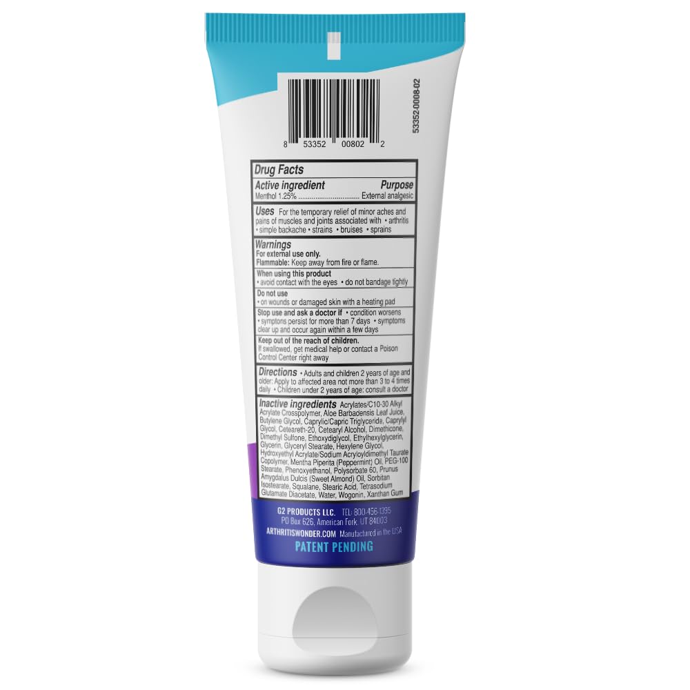 Arthritis Wonder Pain Relief Cream, 4 oz – Arthritis Pain Relief Cream for Hand, Knee, Foot and Wrist Joints – Fast-Acting, Deep Penetrating, Non-Greasy Formula with Natural Wogonin Arthritis WonderAu supplements