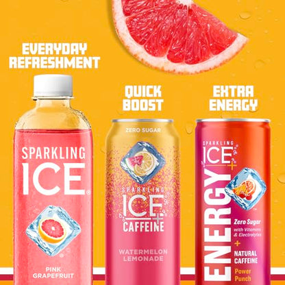 Sparkling Ice, Pink Grapefruit Sparkling Water, Zero Sugar Flavored Water, with Antioxidants Sparkling ICEUS supplements