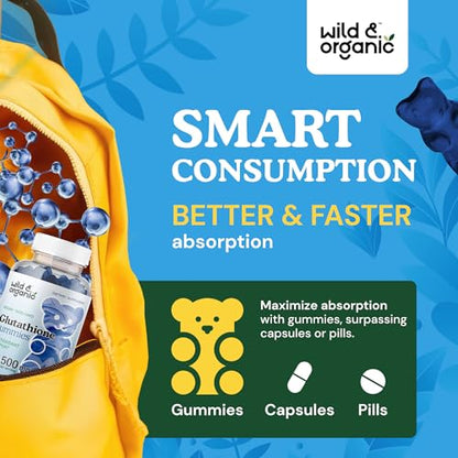 Wild & Organic Glutathione Gummies - Reduced Glutathione for Liver Cleanse & Antioxidants Wild & OrganicUS supplements
