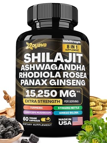 Zoyava Shilajit Pure Himalayan 9000MG,Energy Booster Ashwagandha 2000MG ZoyavaUS supplements