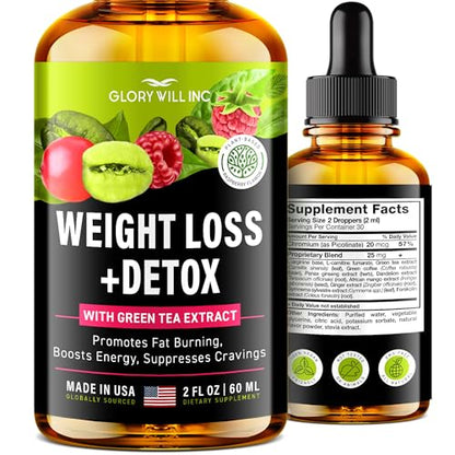 Glory Will Inc Weight Loss Drops Natural Detox Made in USA - Diet Drops for Fat Loss healthsupps.co.ukUS supplements