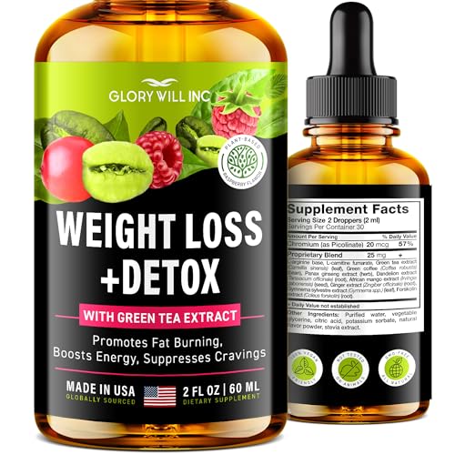 Glory Will Inc Weight Loss Drops Natural Detox Made in USA - Diet Drops for Fat Loss healthsupps.co.ukUS supplements