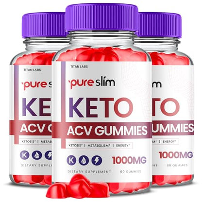 (3 Pack) Pure Slim Keto ACV Gummies, Pure Slim Keto ACV Advanced Weight Loss 1000 MG Titan LabsUS supplements