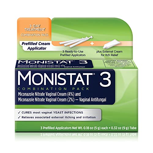 Monistat 3 Day Yeast Infection Treatment for Women, 3 Miconazole Pre-Filled Cream Applicators & External MonistatAu supplements