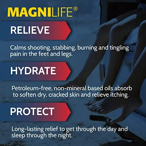 MagniLife Pain Relief Foot Spray, 3 oz, Pain Relief for Burning, Tingling or Sensitivity in Feet and Legs, No Alcohol Cooling Spray Moisturizes Dry, Cracked Heels MagniLifeAu supplements