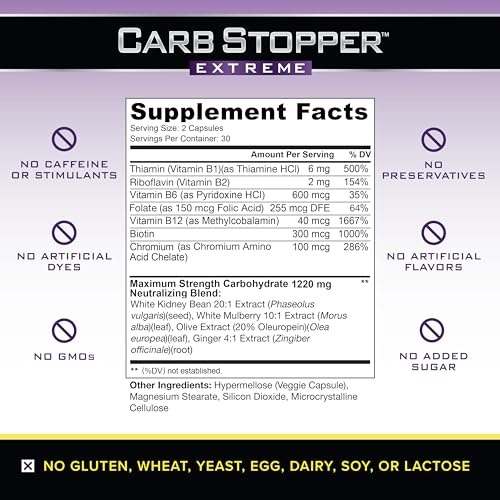Carb Stopper Extreme (3 Bottles Maximum Strength, Natural Carbohydrate and Starch Carb Stopper ExtremeUS supplements