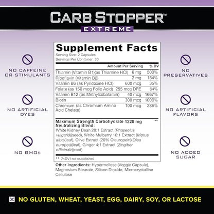 Carb Stopper Extreme (3 Bottles Maximum Strength, Natural Carbohydrate and Starch Carb Stopper ExtremeUS supplements
