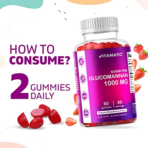 Vitamatic Sugar Free Glucomannan Gummies (Amorphophallus Konjac Root) - 1000mg per VitamaticUS supplements
