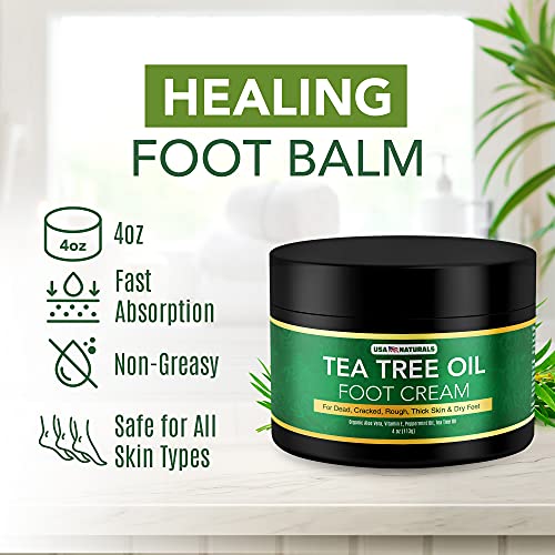 Tea Tree Oil Foot Cream For Dry Cracked Heels Repair - Natural Foot Cream For Dry Cracke USA NaturalsUS supplements