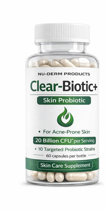 Acne Pills Probiotic Acne Supplements for Teens & Adults - Hormonal Acne Vitamins, Gut Health for Clear Skin, Non-GMO (60 Capsules) Gut Skin Axis Clear-BioticAu supplements