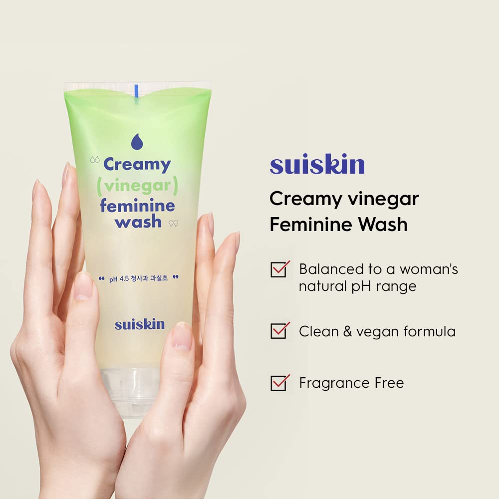 Suiskin Green Apple Vinegar Feminine Wash | Removes odor, pH balanced with Vegan Probiotics, Fragrance-free SuiskinAu supplements