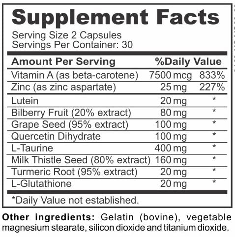 Vision Complete Natural Eye Support Formula Maximum Strength Vision Support Blend of Lutein in One Daily Vision Supplement. Instant BrandsAu supplements