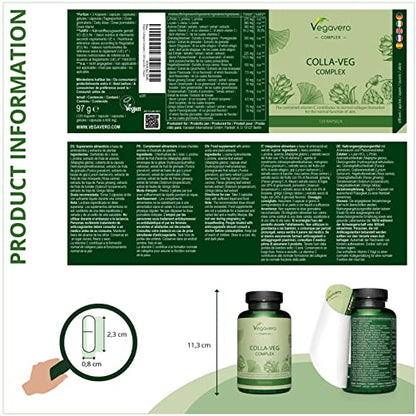 Vegavero Vegan Collagen Supplement | 2000mg | Complex with L-Lysine, L-Proline, Vitamin C (Acerola) & Superfoods Extracts VegaveroUS supplements