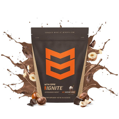 MTN OPS Hot Ignite Supercharged Energy Drink Mix Focus Enhancer, Hazelnut Cocoa MTN OPSUS supplements