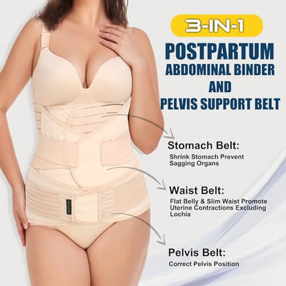 ChongErfei 3 in 1 Postpartum Support - Recovery Belly/waist/pelvis Belt Shapewear Slimming ChongErfeiUS supplements