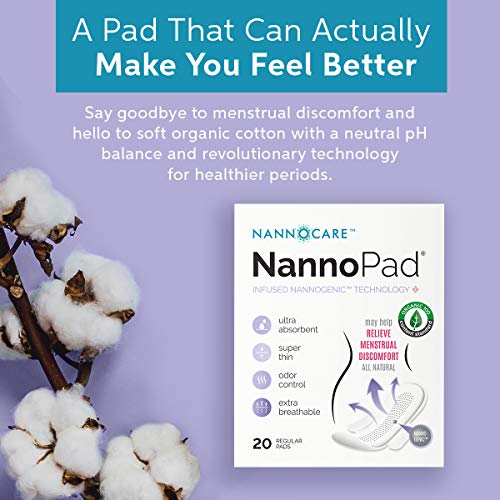 NannoPad Regular Pads for Women - Nannocare Certified Organic Cotton Pads - Pads with Wings NannoPadAu supplements