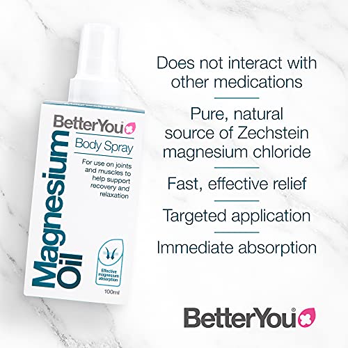 BetterYou Magnesium Oil Body Spray, Pure and Natural Source of Magnesium Chloride BetterYouUS supplements