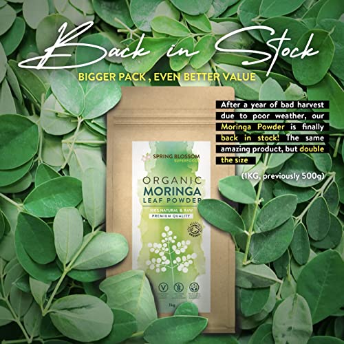 1KG Moringa Superleaf Powder Oleifera 100% Organic Raw Premium Quality Non-GMO Spring BlossomUS supplements