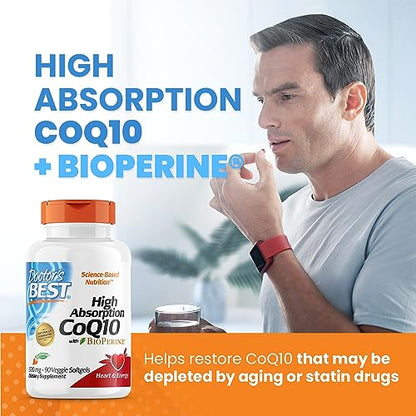 Doctor's Best High Absorption CoQ10 with BioPerine, Heart Health & Energy Production Doctor's BESTUS supplements