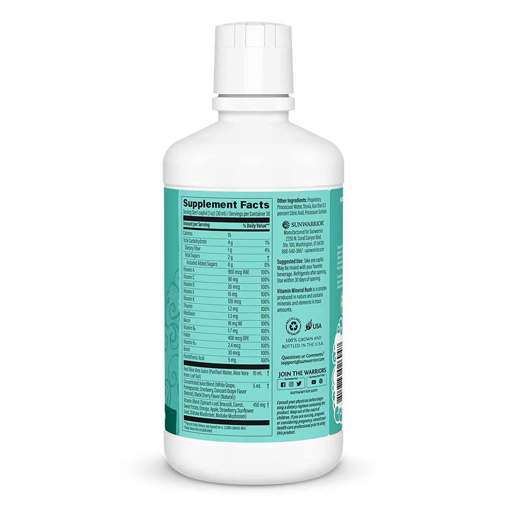 Sunwarrior Liquid Multivitamin Supplements & Minerals Vegan Plant-Based with Aloe Vera for Men and Women | Energy & Immune Support Gluten Sugar Dairy Free | 30 Fl Oz SunwarriorAu supplements